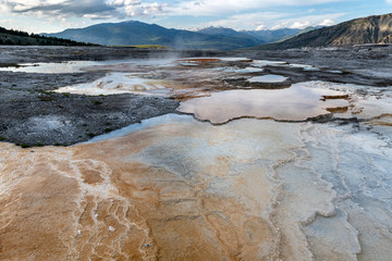 Limestone and Rock Formations, Yellowstone, USA