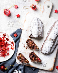 Christmas Baking Background.raditional German Cake Stollen