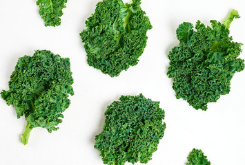 Creative layout made of kale. Flat lay. Healthy food concept.