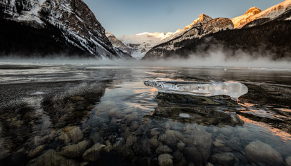 Frozen Ice on Lake Louise in Canada