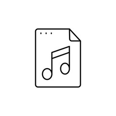 File, document, note, music icon. Simple line, outline vector of icons for ui and ux, website or mobile application