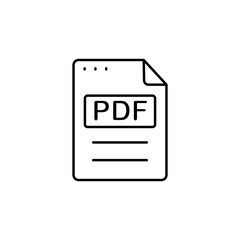 File, document, PDF icon. Simple line, outline vector of icons for ui and ux, website or mobile application