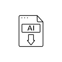 File, document, AI icon. Simple line, outline vector of icons for ui and ux, website or mobile application