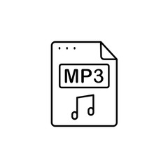 File, document, MP3 icon. Simple line, outline vector of icons for ui and ux, website or mobile application