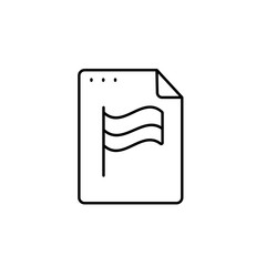 File, document, flag icon. Simple line, outline vector of icons for ui and ux, website or mobile application