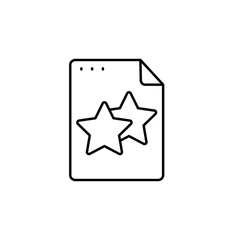 File, document, stars icon. Simple line, outline vector of icons for ui and ux, website or mobile application