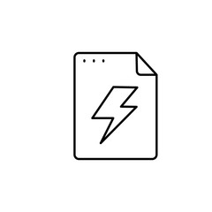 File, document, lightning icon. Simple line, outline vector of icons for ui and ux, website or mobile application