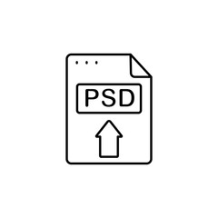 File, document, PSD icon. Simple line, outline vector of icons for ui and ux, website or mobile application