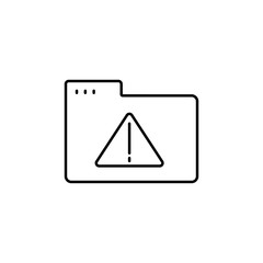 Folder warning icon. Simple line, outline vector of icons for ui and ux, website or mobile application