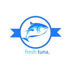 tuna fish vector, Seafood logo and Always Fresh