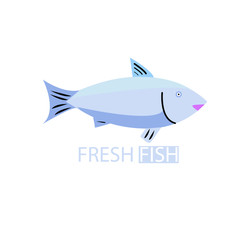 tuna fish vector, Seafood logo and Always Fresh