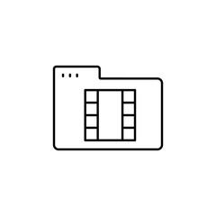 Folder movie icon. Simple line, outline vector of icons for ui and ux, website or mobile application