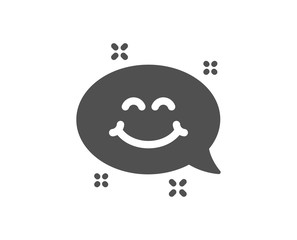 Happy face sign. Smile chat icon. Emoticon speech bubble symbol. Classic flat style. Simple smile chat icon. Vector