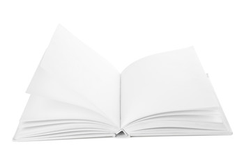 Mock up of open book on white background