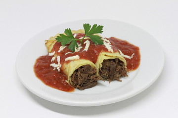 pancake, food, meat, dinner, meal, plate, beef, steak, pork, dish, salad, tomato, white, vegetable, grilled, gourmet, sauce, lunch, restaurant, cooked, cuisine, closeup, barbecue, bread, delicious, gr