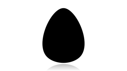 Egg icon vector design. Black icon with reflection isolated on the white background