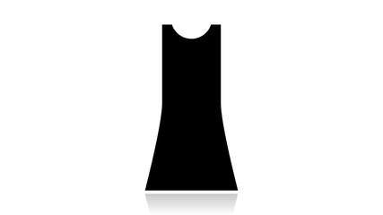 Clothes icon vector design. Black icon with reflection isolated on the white background