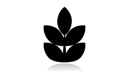 Branch icon vector design. Black icon with reflection isolated on the white background