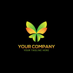 Color full butterfly logo template design