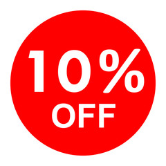 Sale - 10 percent off - red tag isolated - vector