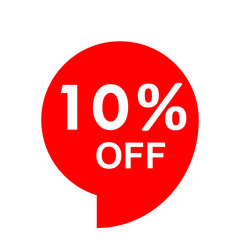 Sale - 10 percent off - red tag isolated - vector