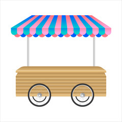 cart for popcorn. Decorative trolley with sweets. Trolley with ice cream