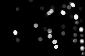 white bokeh abstract on Black background  