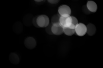 white bokeh abstract on Black background  