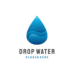 Water drop Logo design vector template. Waterdrop liquid Oil Logotype concept. Natural Mineral Aqua icon
