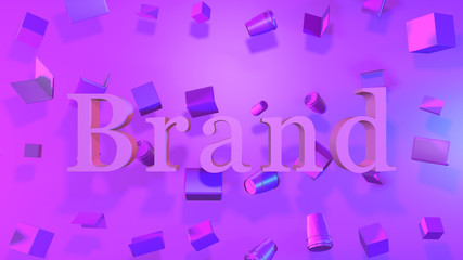 Generic brand of consumer products modern branding background design - 3D Illustration render