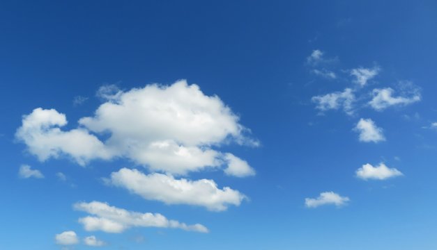 Beautiful clouds in blue sky, natural background