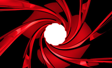 gun barrel inside 3d illustration
