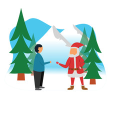 Winter fun with Santa Claus