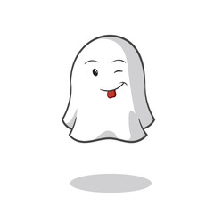 ghost mocking mascot vector cartoon art illustration