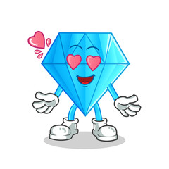 diamond fall in love mascot vector cartoon illustration