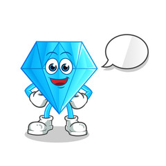 diamond talking mascot vector cartoon art illustration