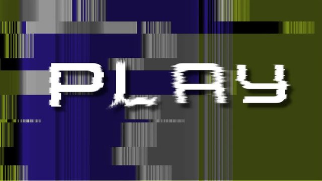 PLAY text, parasite font animation, loop