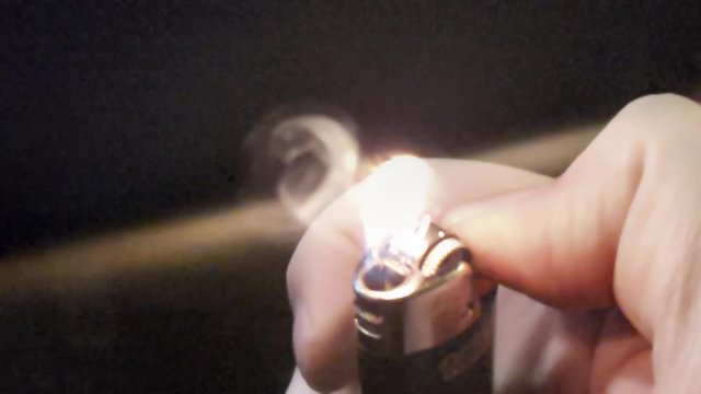 Slow motion Lighter being lit