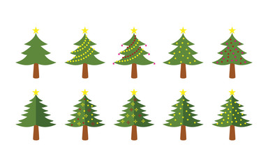 Christmas Tree Vector Illustration Icon Design