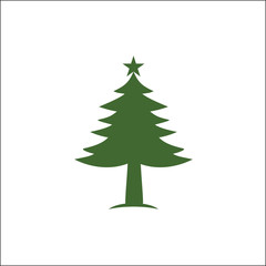 Christmas Tree Vector Illustration Icon Design