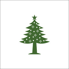 Christmas Tree Vector Illustration Icon Design