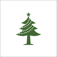 Christmas Tree Vector Illustration Icon Design