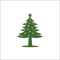 Christmas Tree Vector Illustration Icon Design