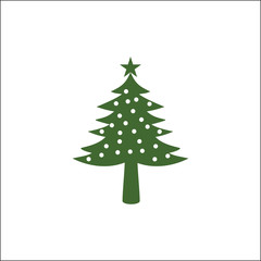 Christmas Tree Vector Illustration Icon Design