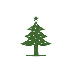 Christmas Tree Vector Illustration Icon Design