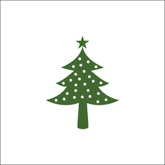 Christmas Tree Vector Illustration Icon Design