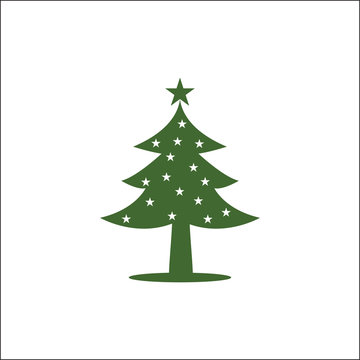 Christmas Tree Vector Illustration Icon Design