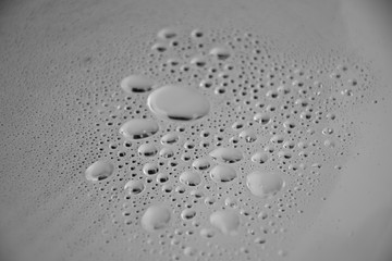 water drops on a metal surface