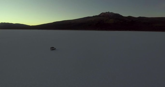Sunrise in the World's Largest Salt Desert, Natural Wonder of the World.