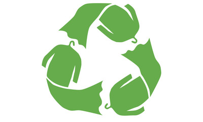 green long sleeve recycle clothes symbol recycle sign, sustainable fashion concept